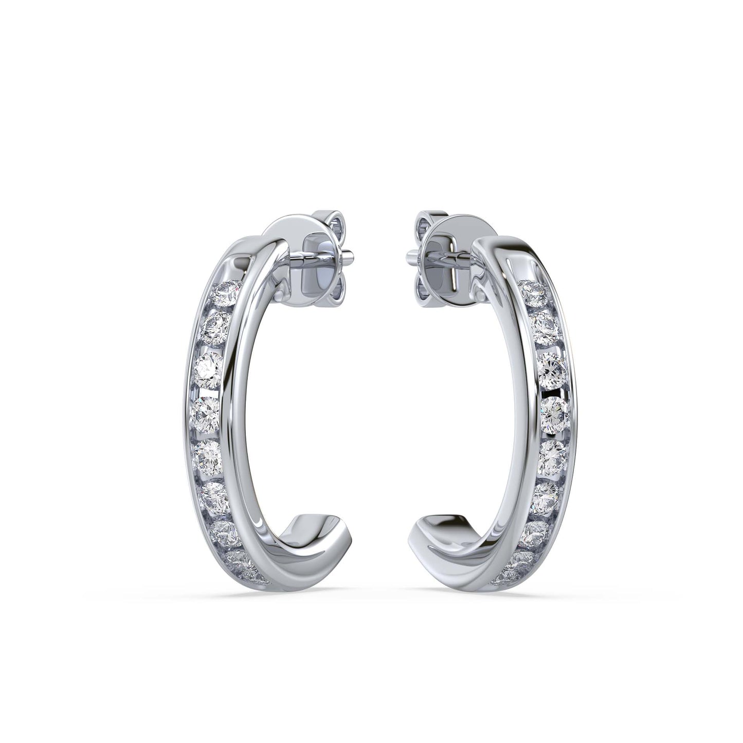 Arclight Hoops, White Gold | Serenity Diamonds™