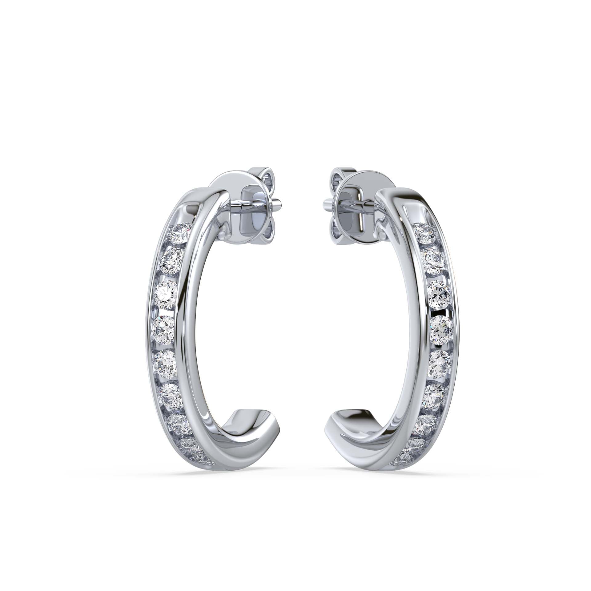 Arclight Hoops, White Gold | Serenity Diamonds™