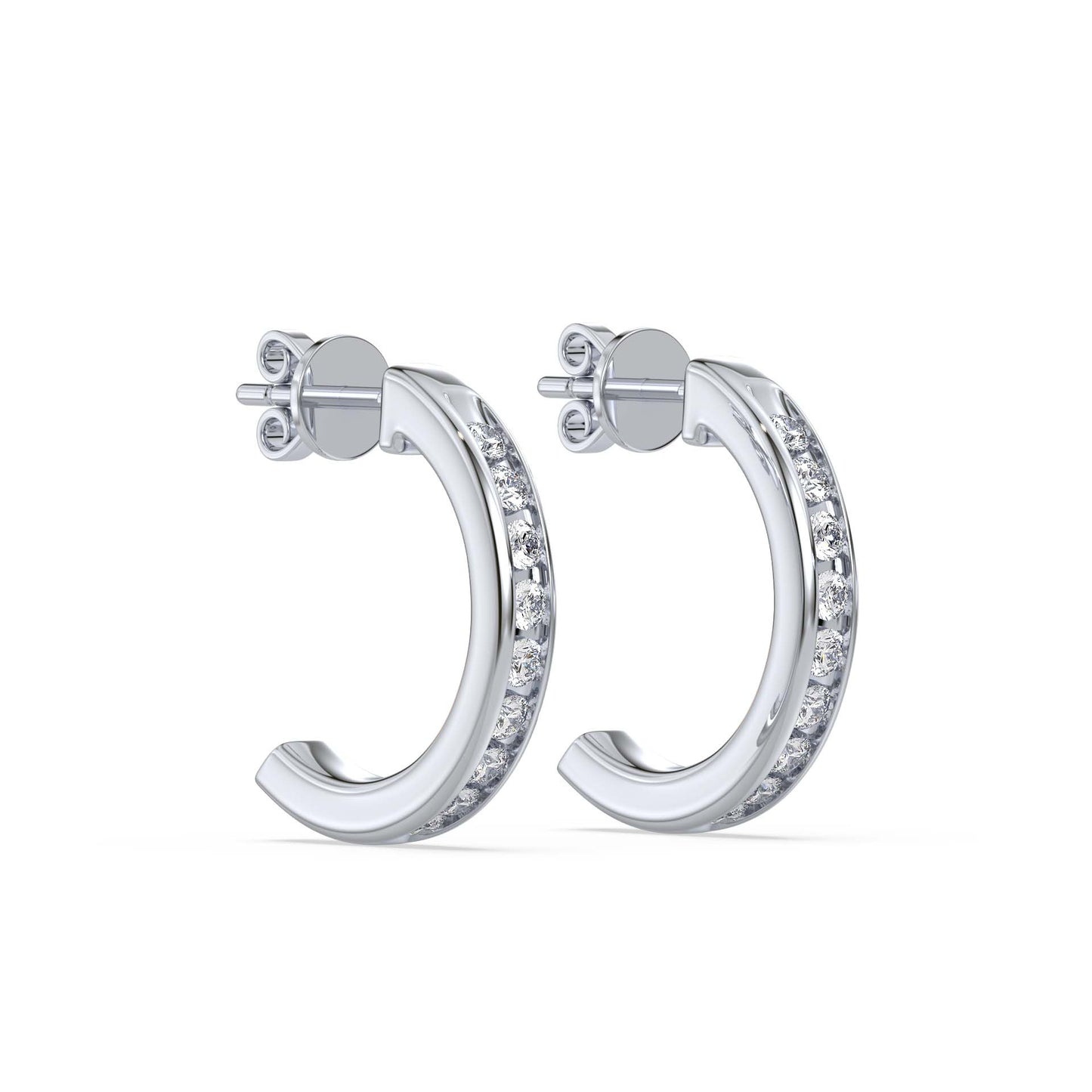 Arclight Hoops, White Gold | Serenity Diamonds™