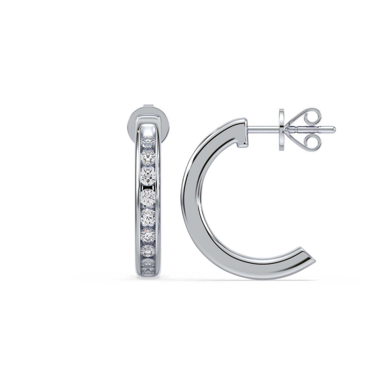 Arclight Hoops, White Gold | Serenity Diamonds™