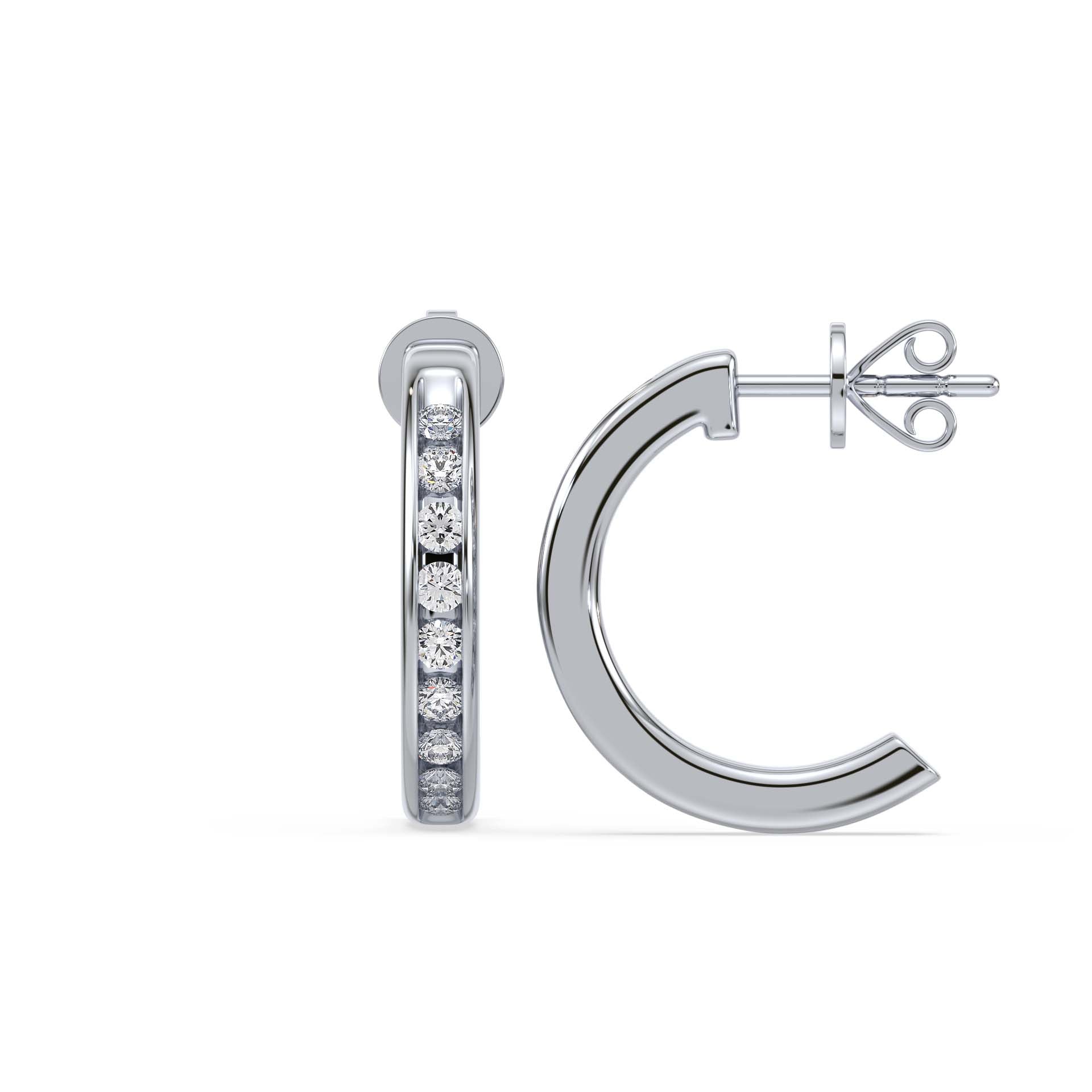 Arclight Hoops, White Gold | Serenity Diamonds™