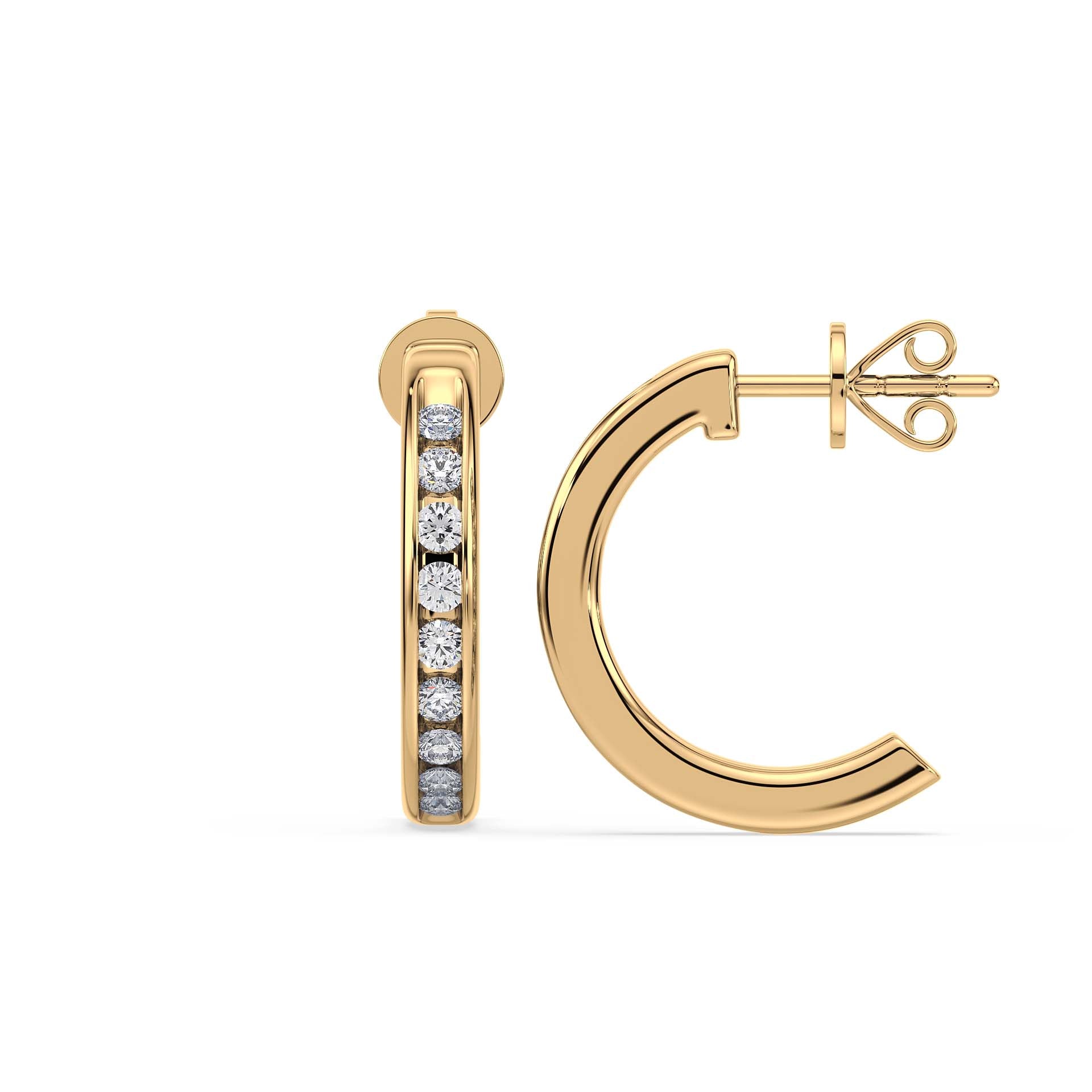 Arclight Hoops, Yellow Gold | Serenity Diamonds™