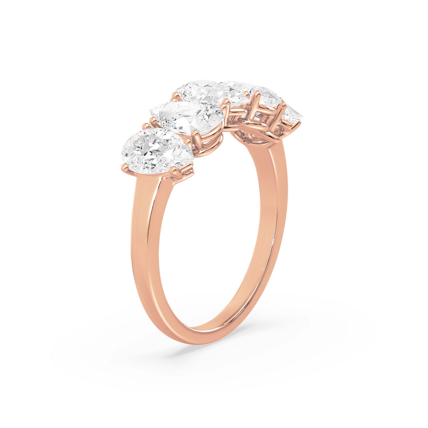 Five Pear-Shaped Diamond Ring 3.75ct tw