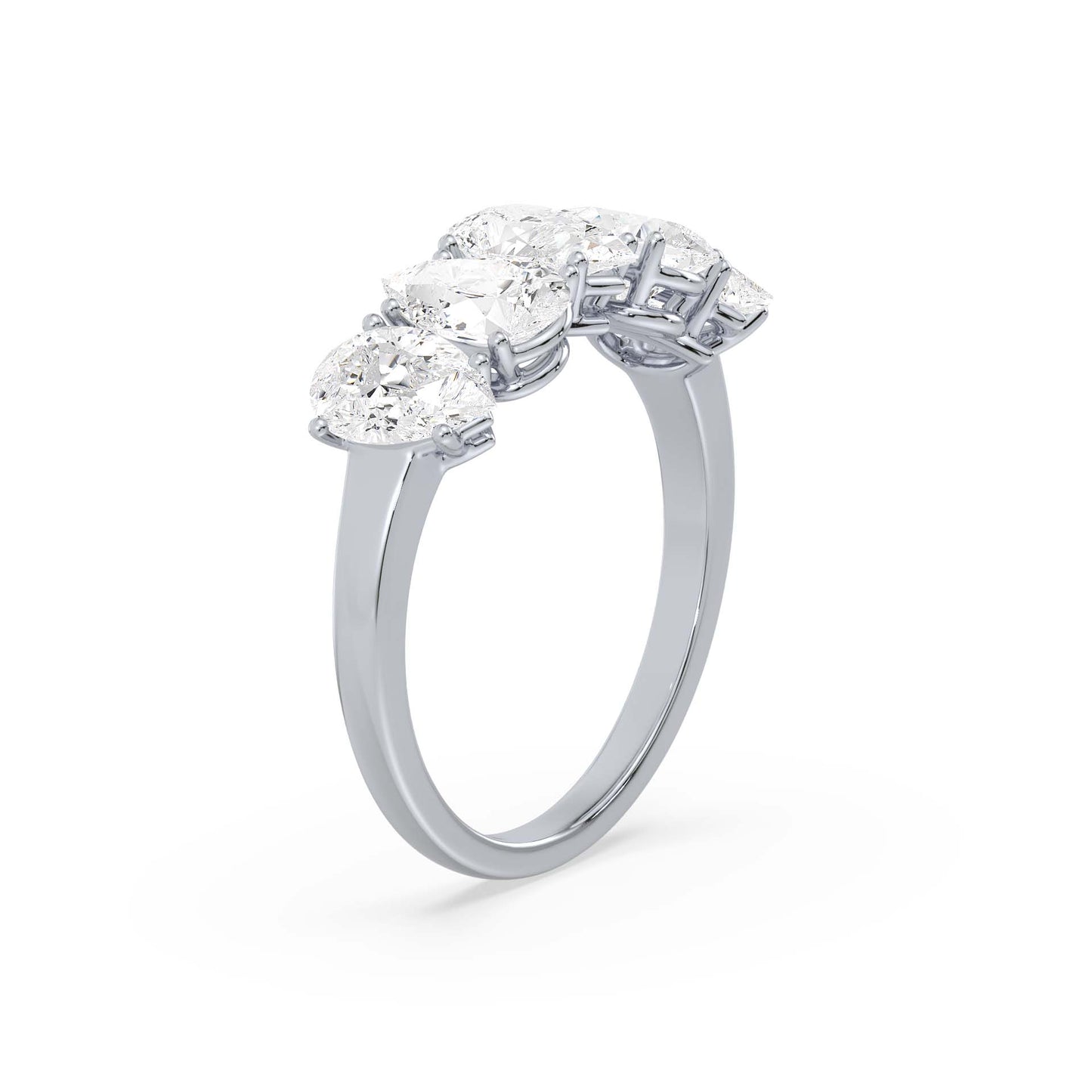 Five Pear-Shaped Diamond Ring 3.75ct tw