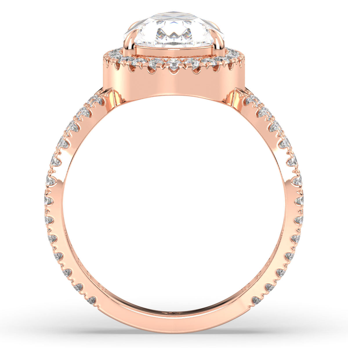 Radiant Pear Halo Ring 3.25ct tw