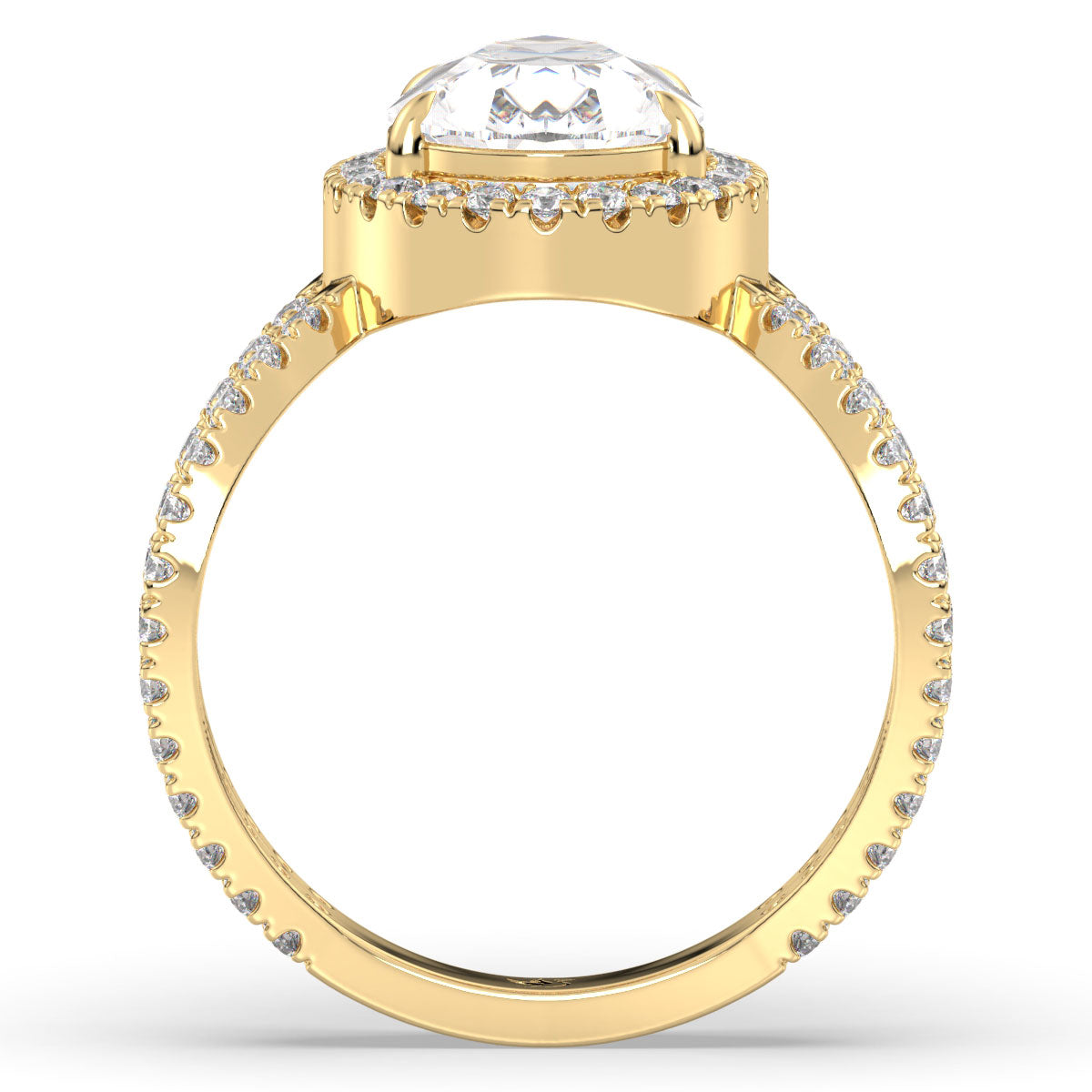 Radiant Pear Halo Ring 3.25ct tw