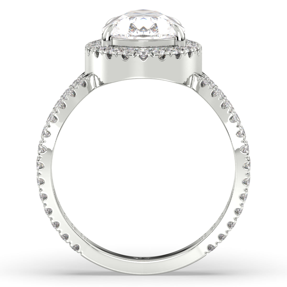 Radiant Pear Halo Ring 3.25ct tw