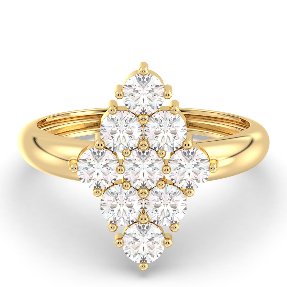 Array of 9 Round Diamonds Ring 1.35ct tw