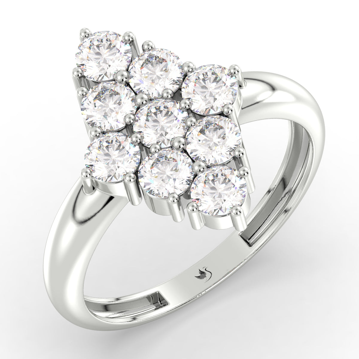 Array of 9 Round Diamonds Ring 1.35ct tw