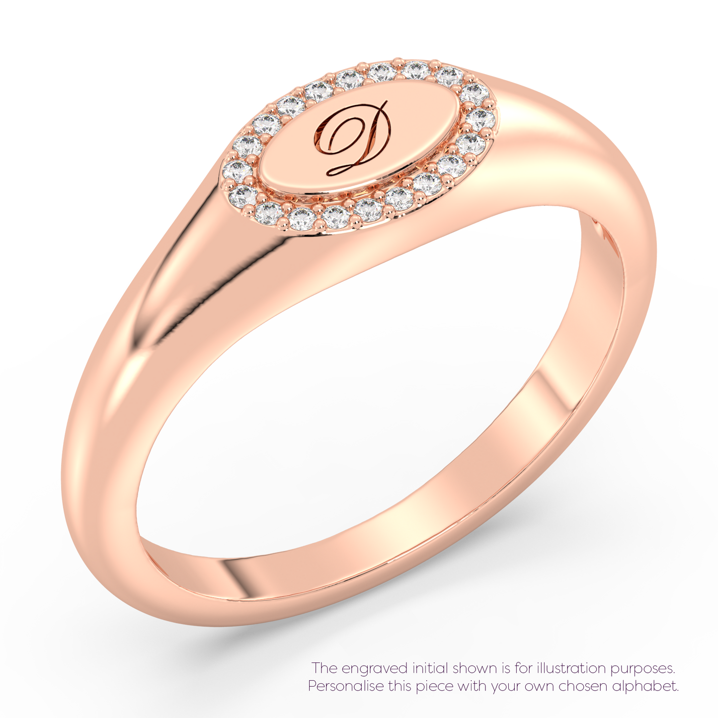 Signet Halo Ring 0.05ct tw