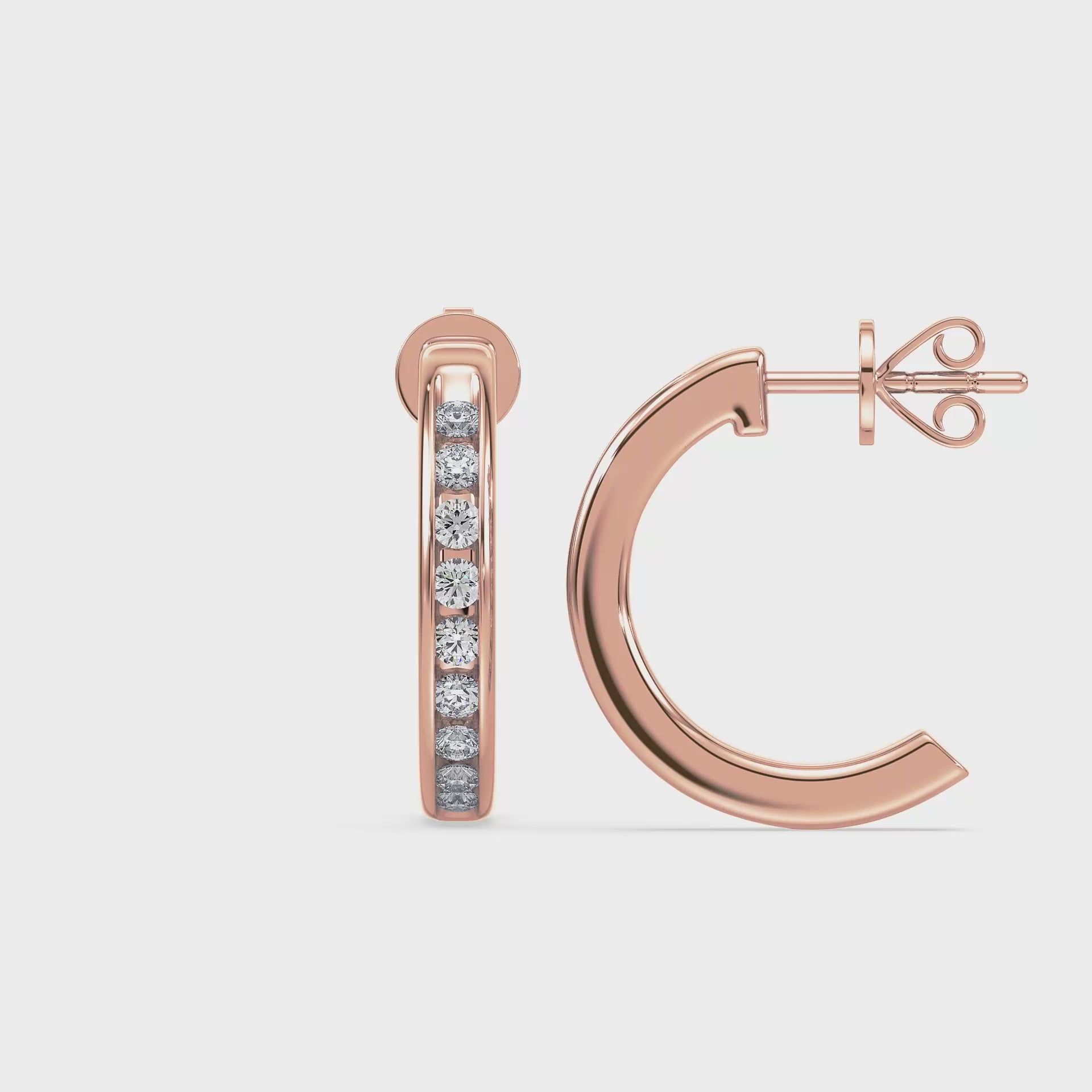 Arclight Hoops, Rose Gold | Serenity Diamonds™