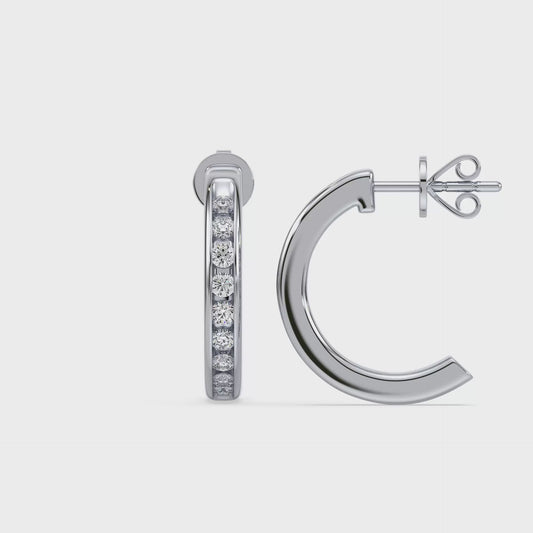 Arclight Hoops, White Gold | Serenity Diamonds™