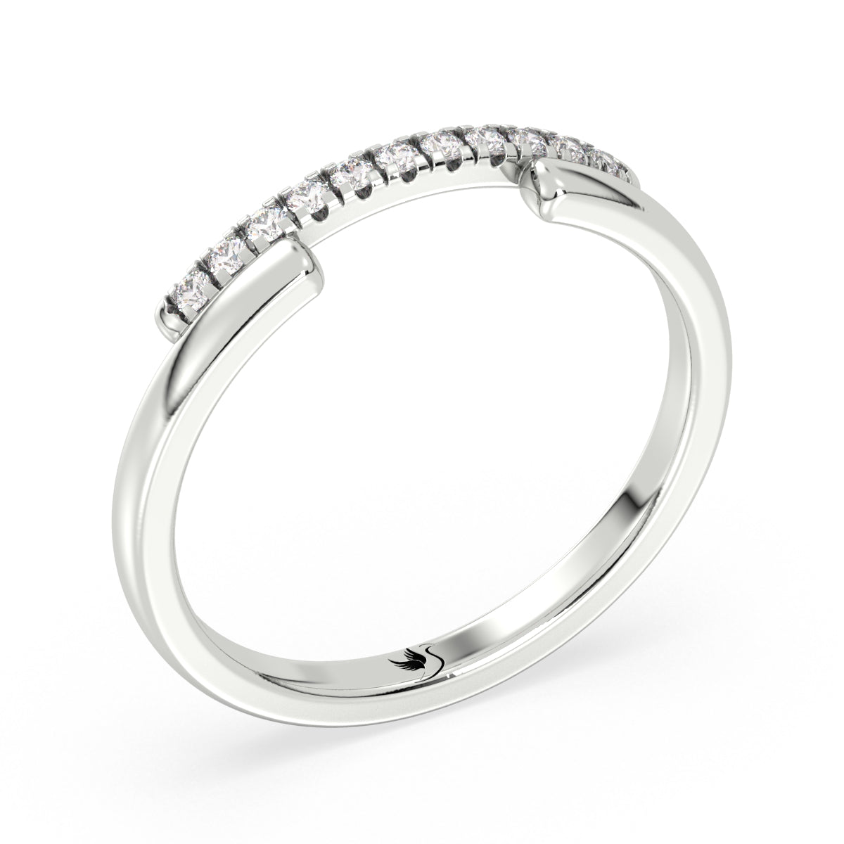 The Pavé Bridge Stackable Ring 0.10ct tw
