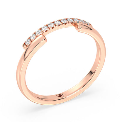 The Pavé Bridge Stackable Ring 0.10ct tw