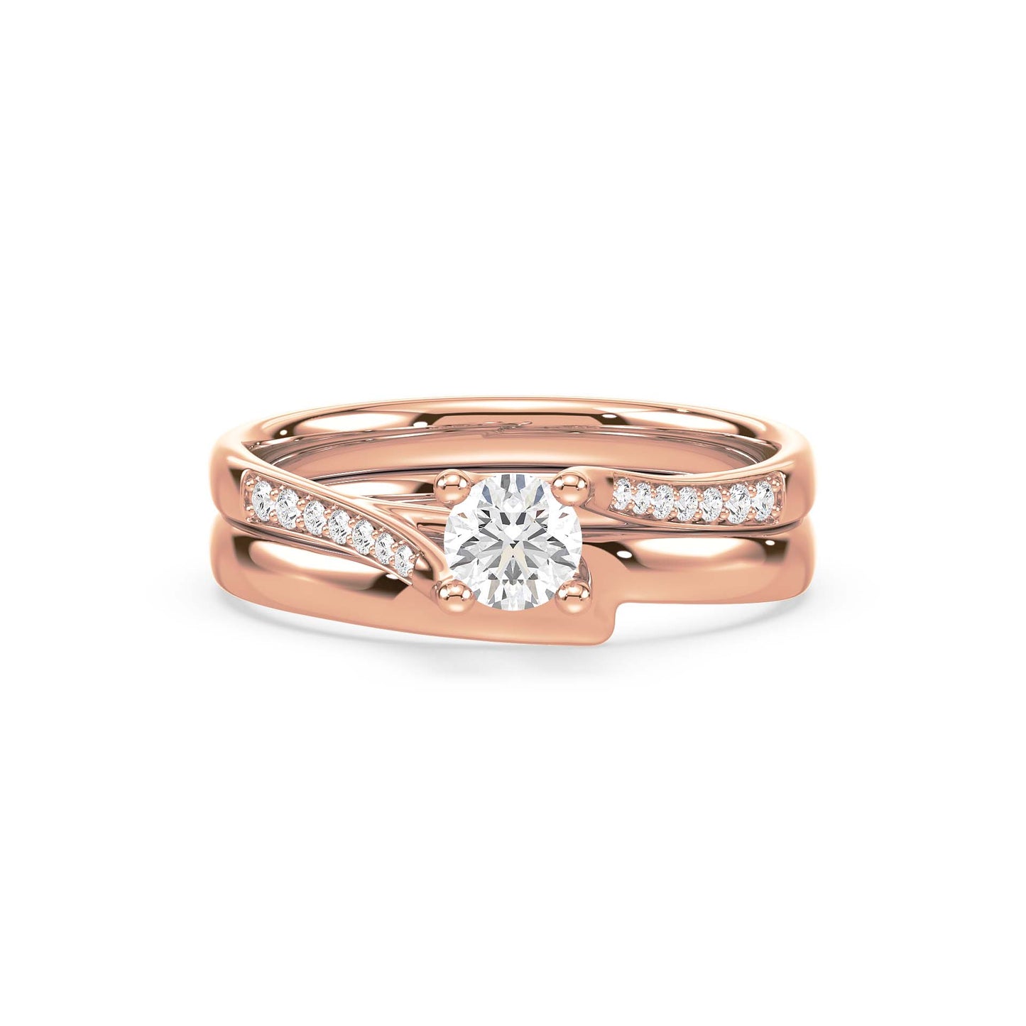 Flowing Brilliance, Engagement Ring Set, Rose Gold | Serenity Diamonds™