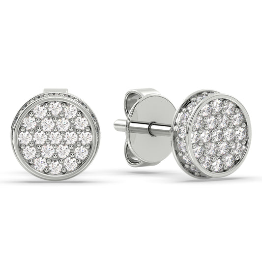 Flat-Face Diamond Cluster Studs 0.23ct tw