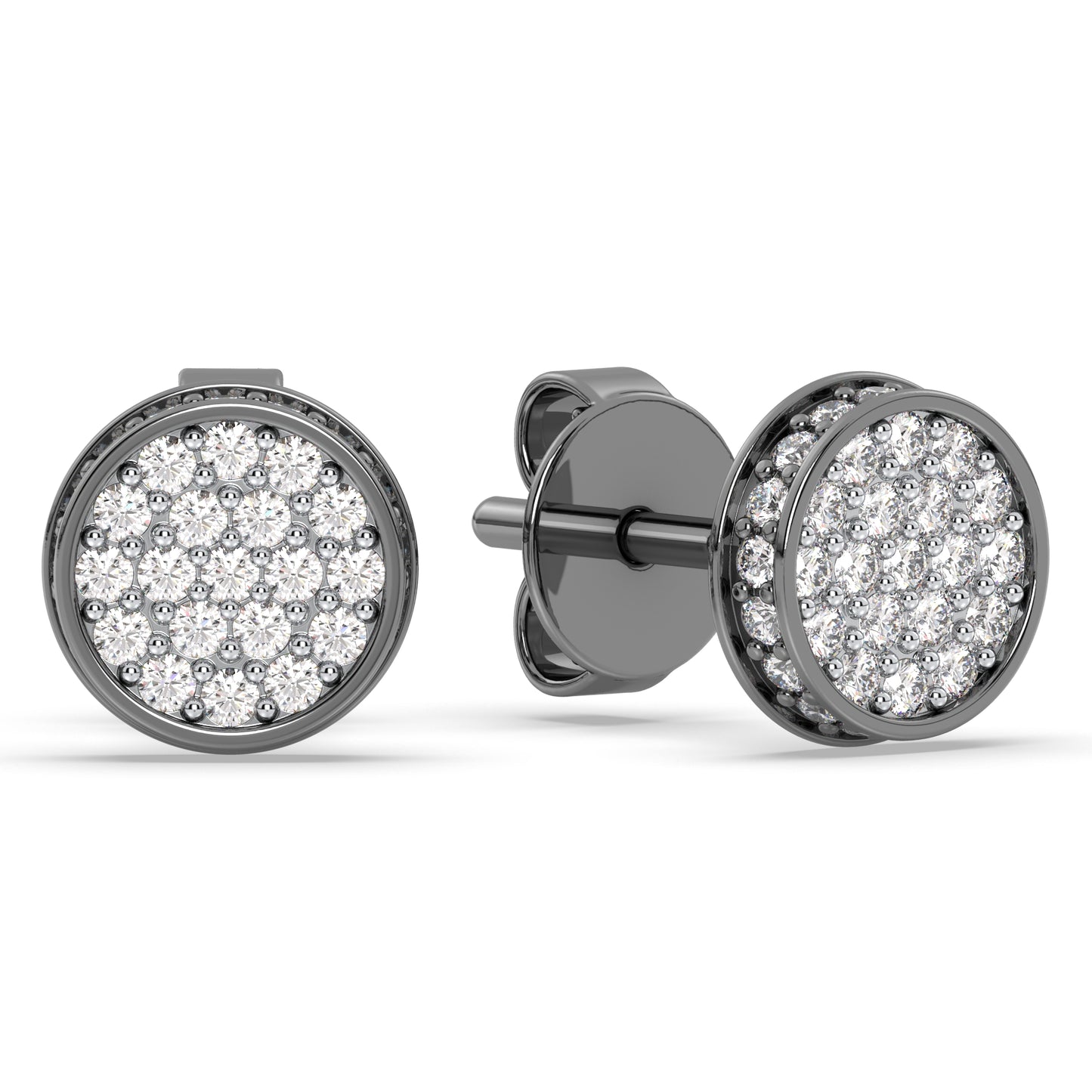 Flat-Face Diamond Cluster Studs 0.23ct tw