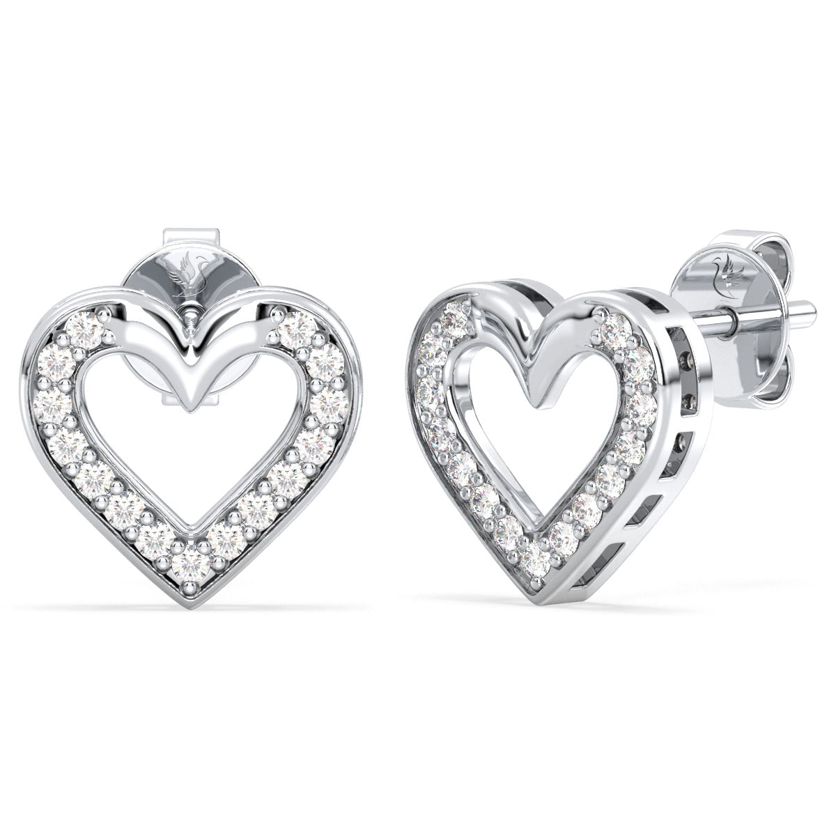 Heart Shaped Studs w/ Lab Grown Diamonds