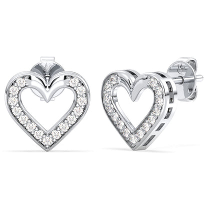 Heart Shaped Studs w/ Lab Grown Diamonds