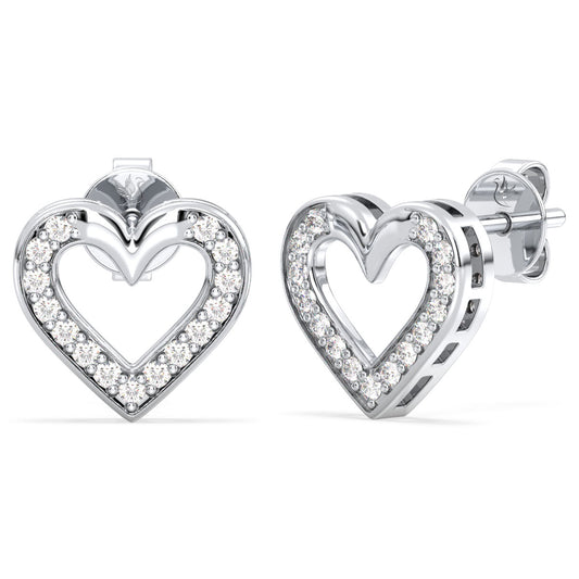 Diamond Heart Halo Stud Earrings 0.29ct tw