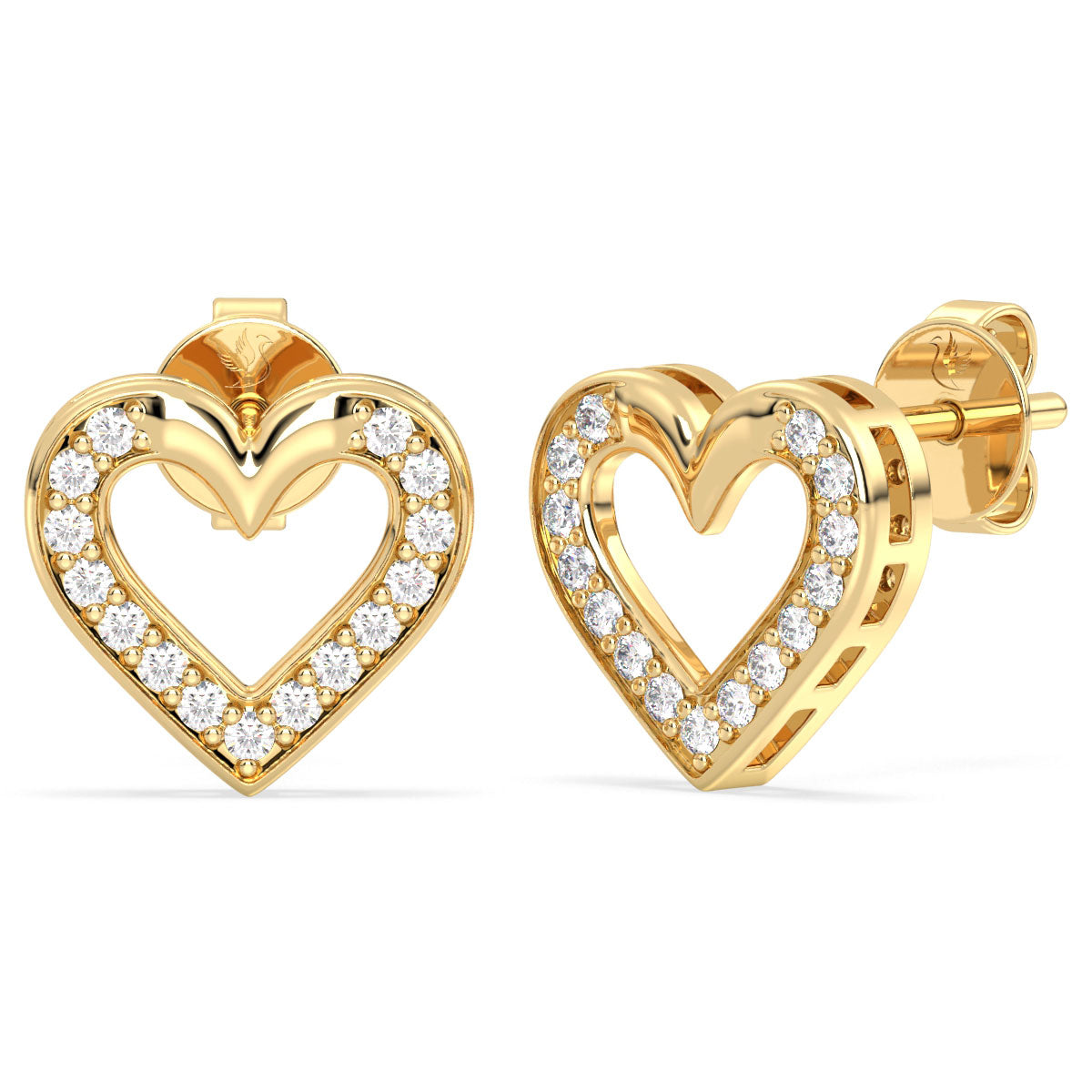 Heart Shaped Studs w/ Lab Grown Diamonds