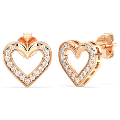 Heart Shaped Studs w/ Lab Grown Diamonds