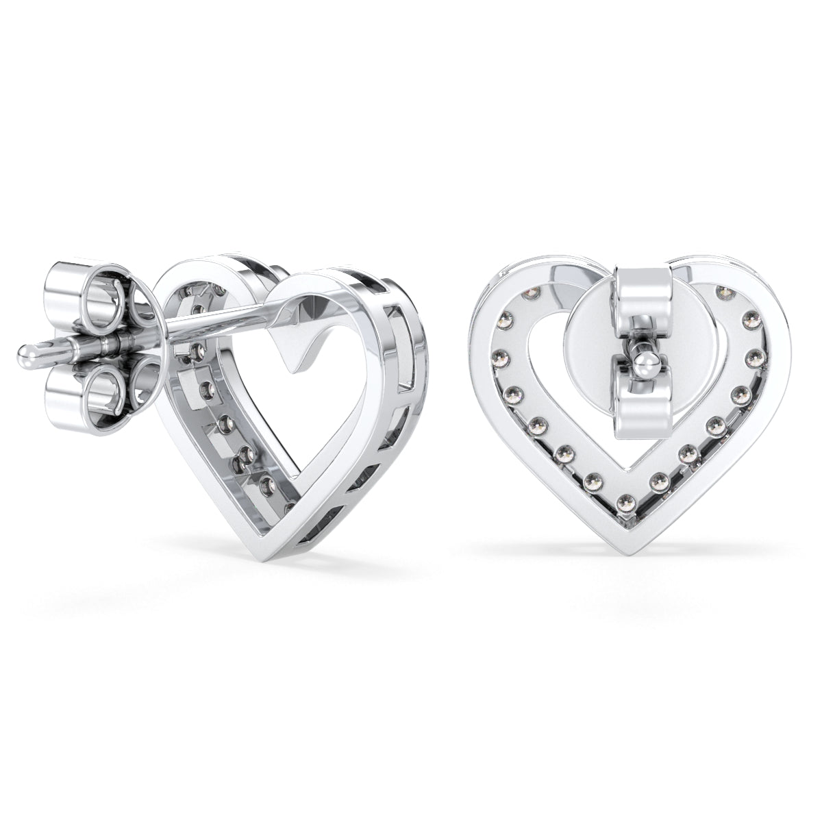 Heart Shaped Studs w/ Lab Grown Diamonds