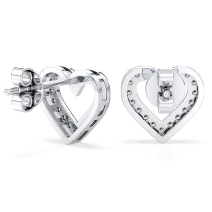 Heart Shaped Studs w/ Lab Grown Diamonds