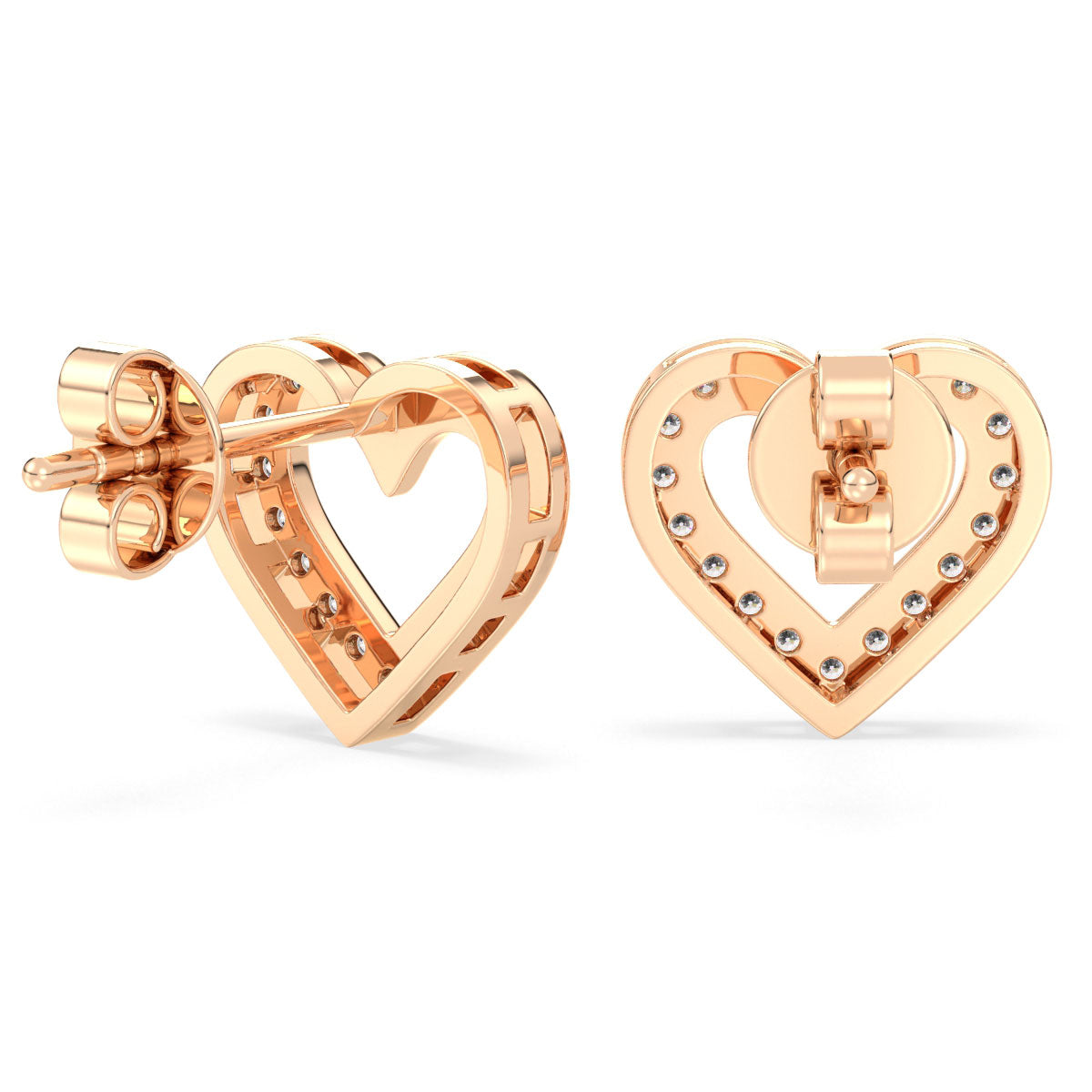Heart Shaped Studs w/ Lab Grown Diamonds