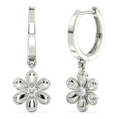 Floral Drop Huggie Earrings 0.34ct tw