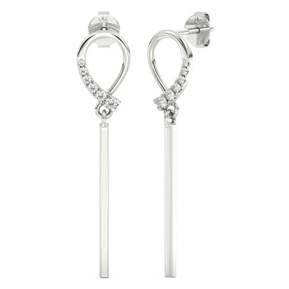 Diamond Baton Curve Earrings 0.46ct tw