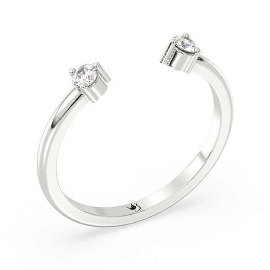 Dual-Stone Open Shank Ring 0.22ct tw