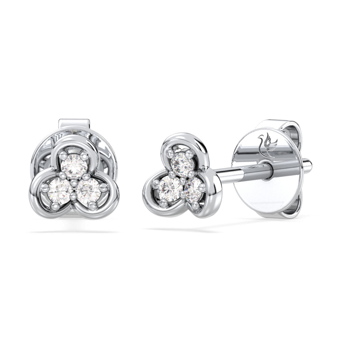 Diamond Trinity Stud Earrings 0.08ct tw
