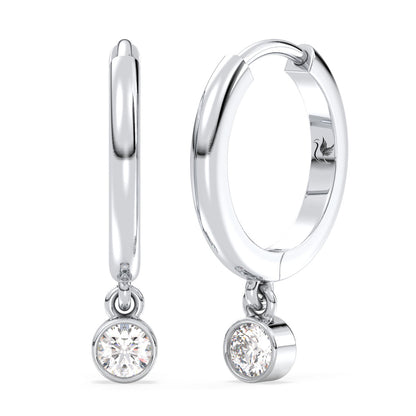 Diamond Drop Huggie Hoops 0.15ct tw