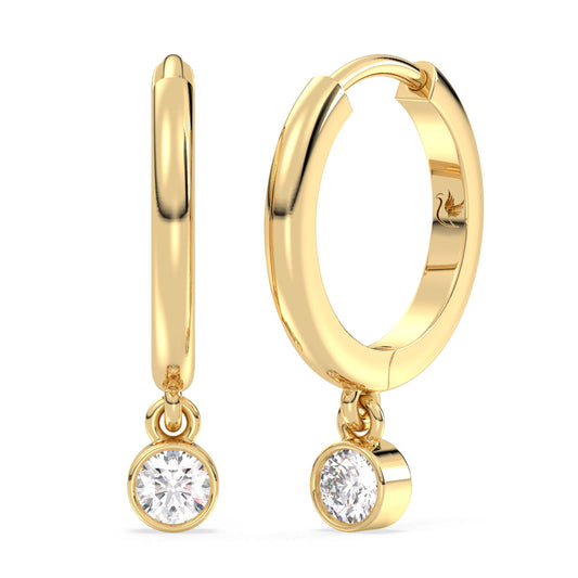 Diamond Drop Huggie Hoops 0.15ct tw
