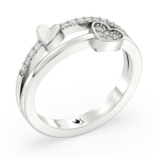 Split-Shank Linked Heart Ring 0.15ct tw