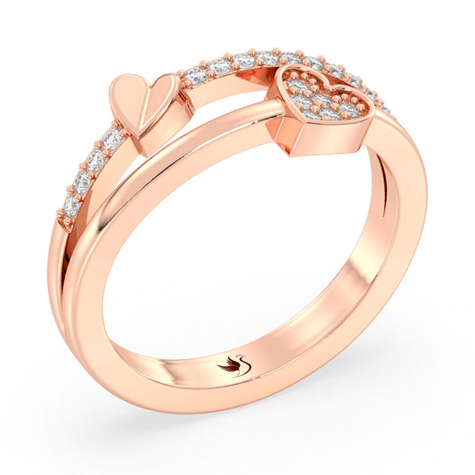 Split-Shank Linked Heart Ring 0.15ct tw