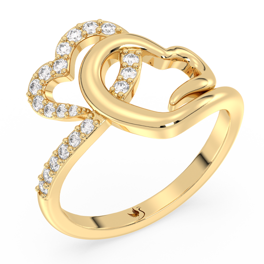 Entwined Hearts Ring 0.19ct tw