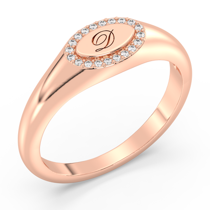 Signet Halo Ring 0.05ct tw