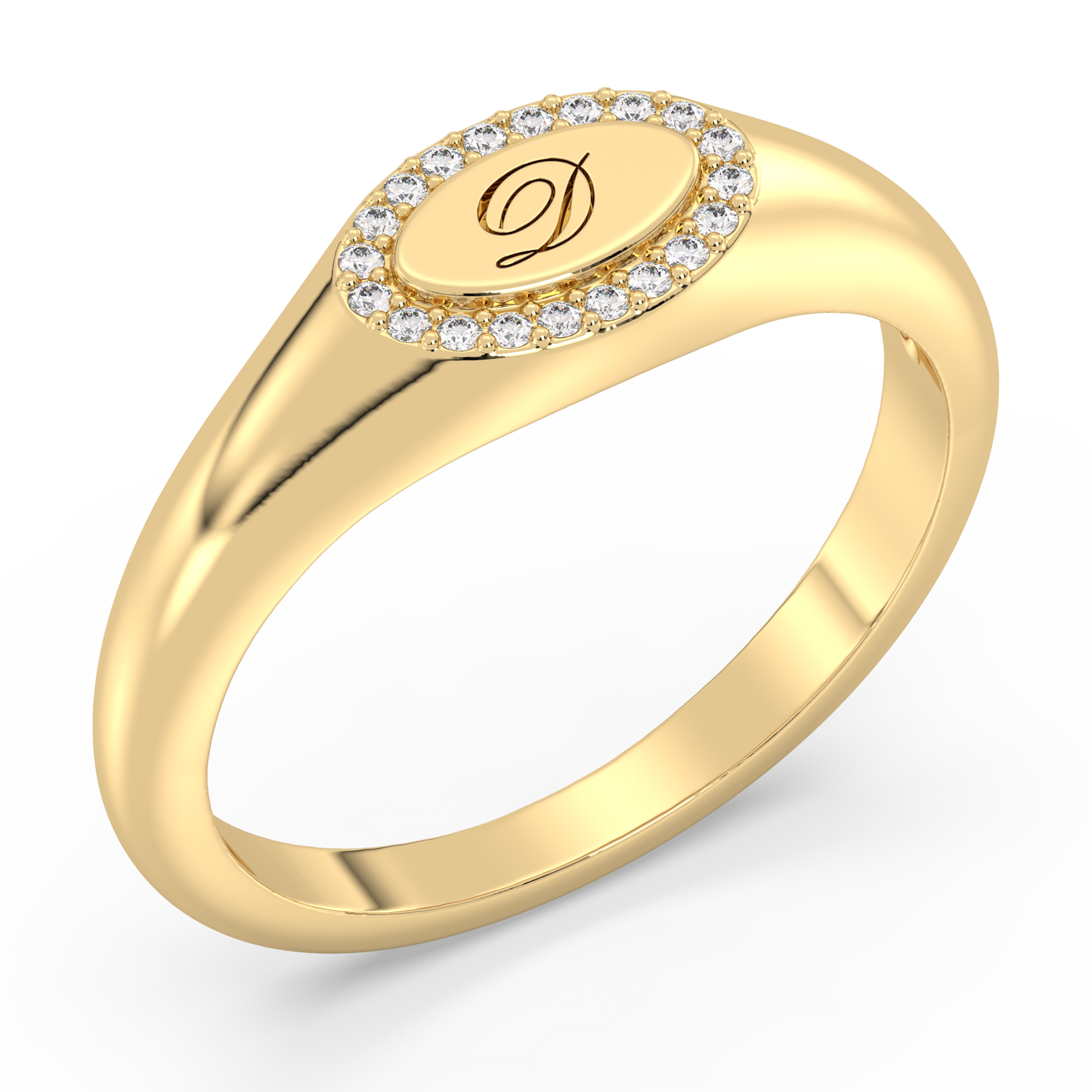 Signet Halo Ring 0.05ct tw