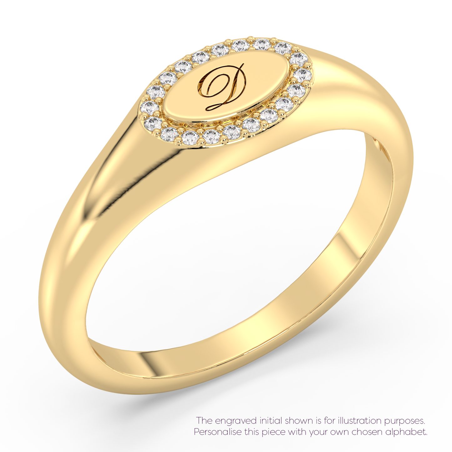 Signet Halo Ring 0.05ct tw