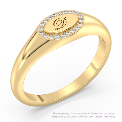 Signet Halo Ring 0.05ct tw