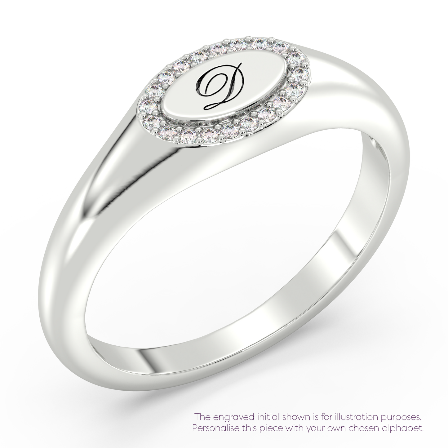 Signet Halo Ring 0.05ct tw