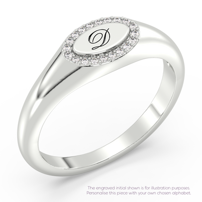 Signet Halo Ring 0.05ct tw