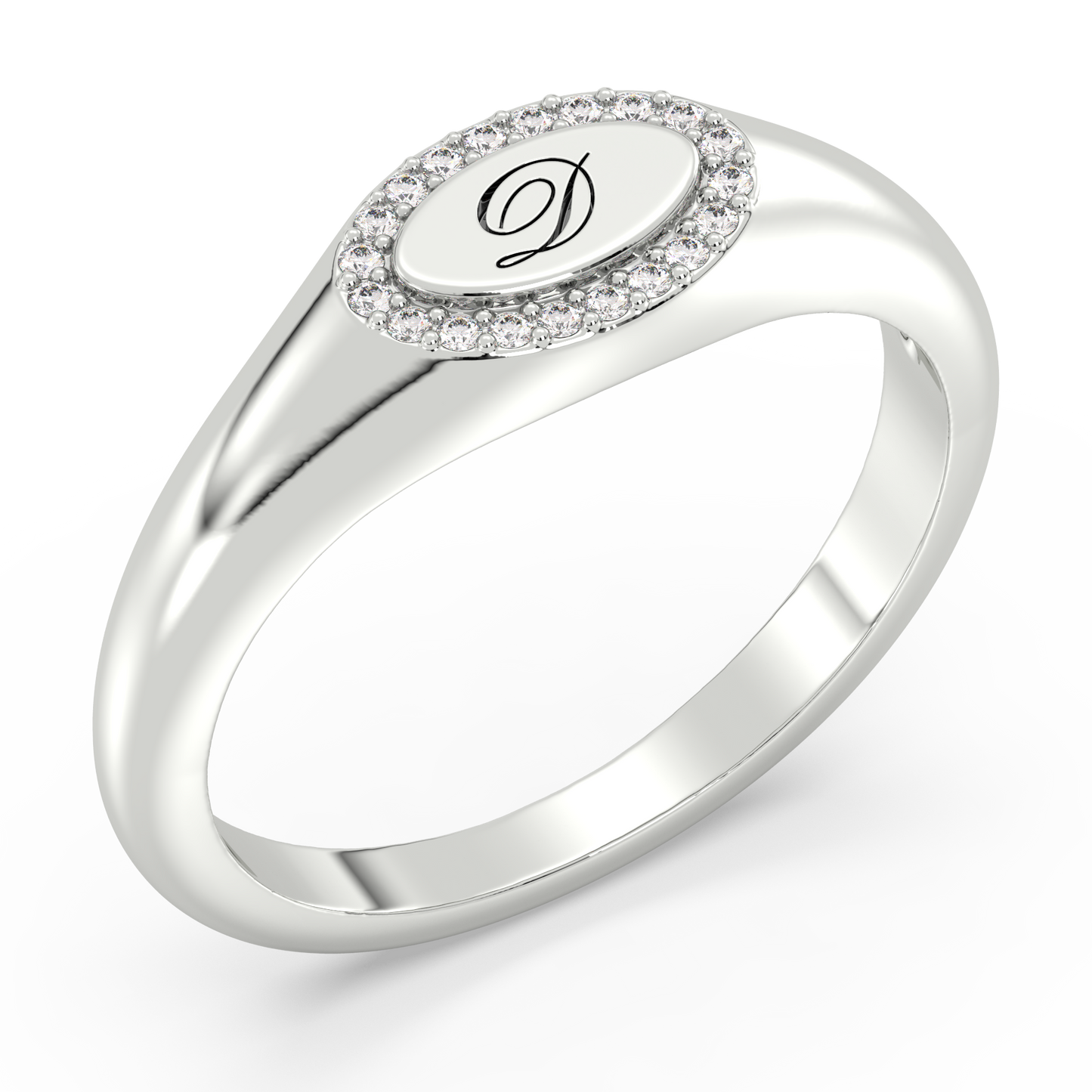 Signet Halo Ring 0.05ct tw