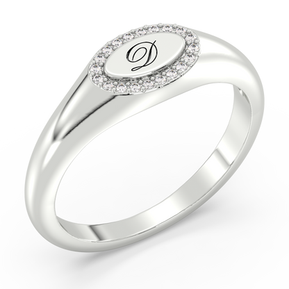 Signet Halo Ring 0.05ct tw