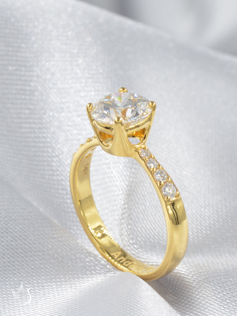 Tapered Shank Solitaire Ring