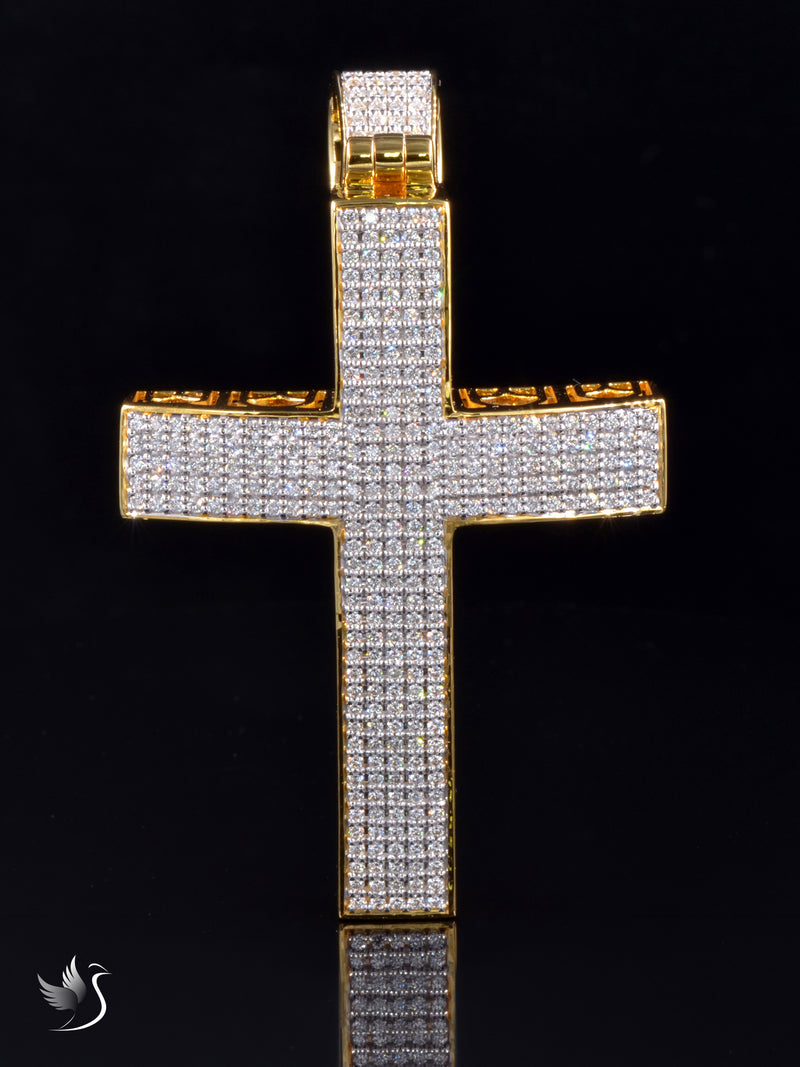 18K Lab Diamond Cross Pendant