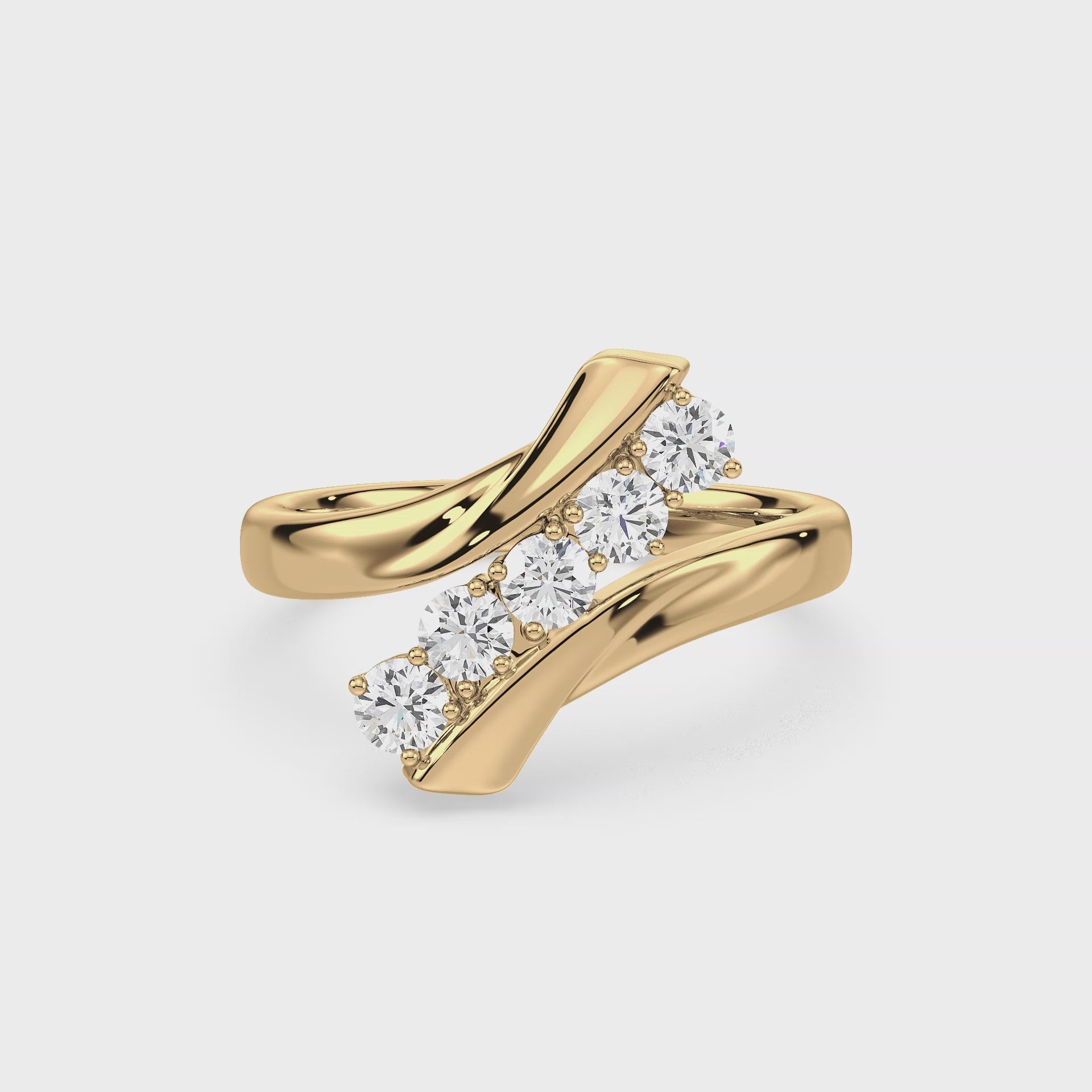 Five Graces, Five Diamond Ring, Yellow Gold | Serenity Diamonds™