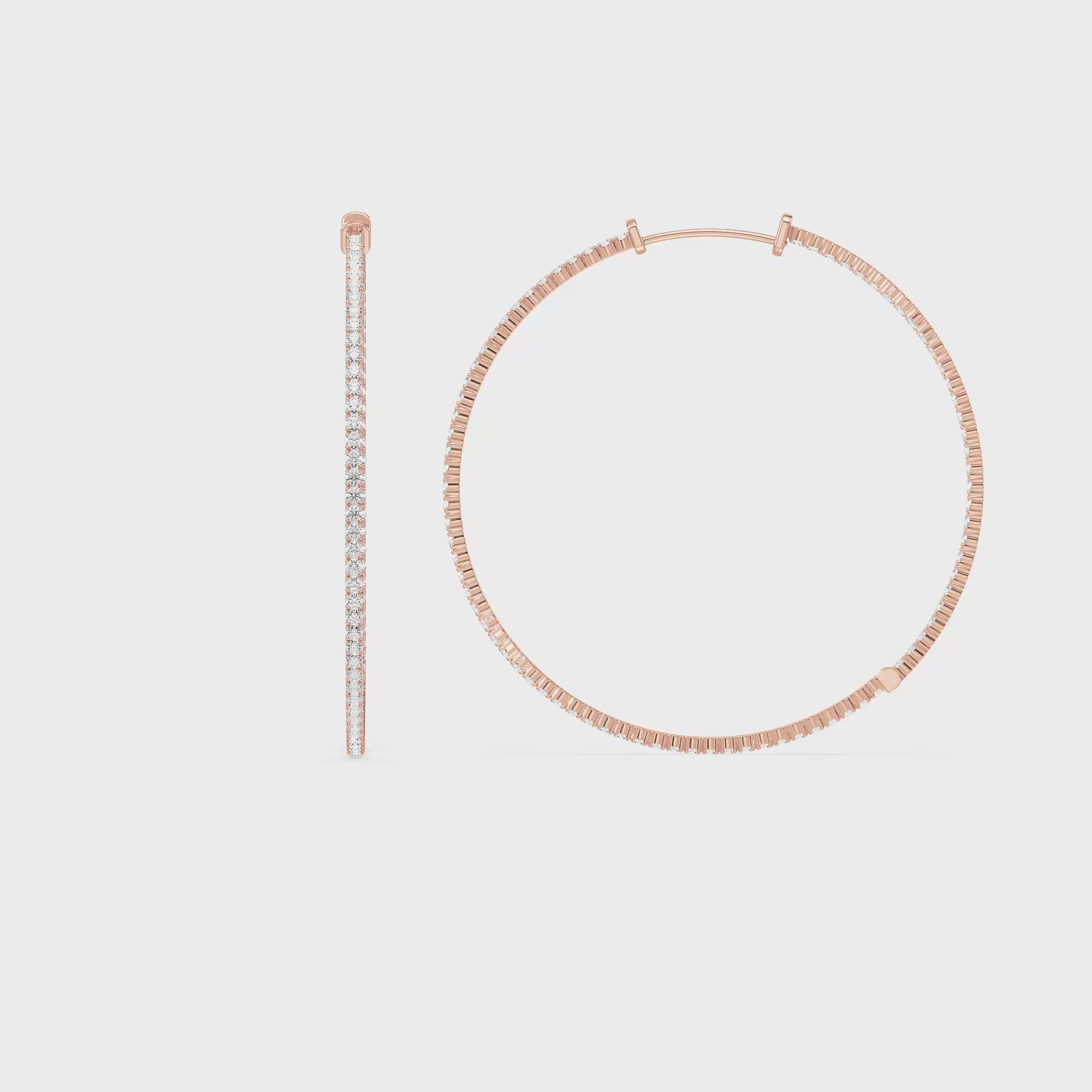 Eternal Spark Hoops, Rose Gold | Serenity Diamonds™